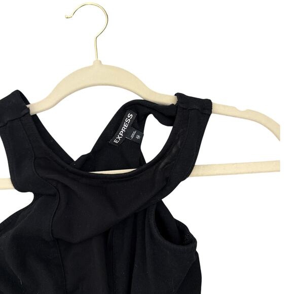 Express Black Mesh Embellished Back Cut Out Bodysuit Size Women's XS - Picture 3 of 3